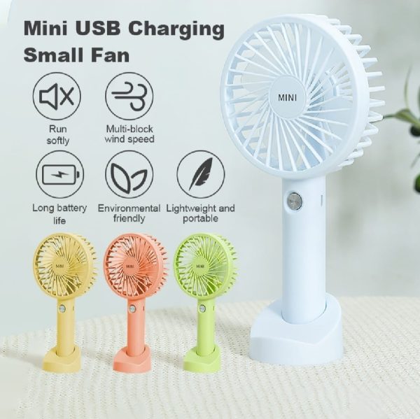 Handheld 3 Speed Strong Wind Electric Small Mini Cooling Fan (random Color)